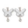 Brass Micro Clear Cubic Zirconia Peg Bails Pin Pendants KK-CBA6A75-51B-P-1
