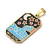 Ion Plating(IP) 304 Stainless Steel Enamel Pendants STAS-Q003-01G-013-3