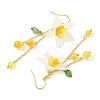 3 Pairs Acrylic & Brass Dangle Earrings for Women EJEW-TA00566-5