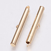 Brass Slide On End Clasp Tubes X-KK-Q747-11H-KC-2