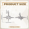 2Pcs Brass Micro Pave Grade AAA Cubic Zirconia Pendants ZIRC-LP0001-26P-2