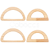 4Pcs 2 Styles D-shape Wooden Bag Handles FIND-WR0008-20-1