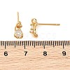 SHEGRACE Teardrop Brass Micro Pave Clear Cubic Zirconia Stud Earrings XGRQ4N543-701G-3