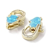 Rack Plating Brass Micro Pave Cubic Zirconia Lobster Claw Clasps KK-C041-03D-G-2