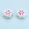 925 Sterling Silver Enamel Beads STER-T008-35C-2