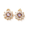 Brass Micro Pave Cubic Zirconia Charms CU-K002-39G-M-2