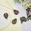 SUPERFINDINGS 4Pcs 4 Colors Natural Crackle Agate Pendants FIND-FH0006-56-3