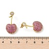 Cherry Brass Micro Pave Cubic Zirconia Stud Earrings EJEW-M077-12G-01-3