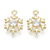 Brass Micro Pave Clear Cubic Zirconia Charms X-KK-S348-527-NF-1