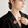 Autumn Maple Leaf Light Gold Alloy Rhinestone Brooch Pins JEWB-TADJ0001-01A-6