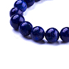 Natural Dyed Lapis Lazuli Round Beaded Stretch Bracelet BJEW-F203-11-2