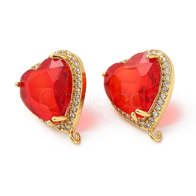 Rack Plating Brass Rhinestone Stud Earring Finding KK-C023-03A-1
