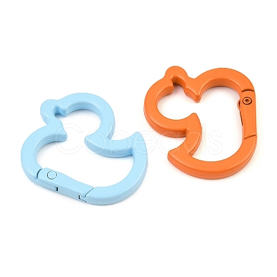 Spray Paint Alloy Spring Gate Rings AL-CBA9266-04-1