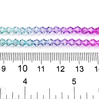 Gradient Color Baking Paint Glass Bead Strands DGLA-A039-T6mm-A011-1