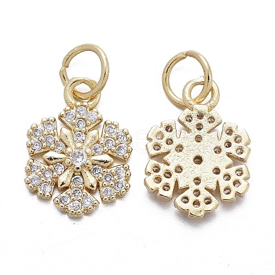 Brass Micro Pave Cubic Zirconia Charms LS-KK-K244-07G-1