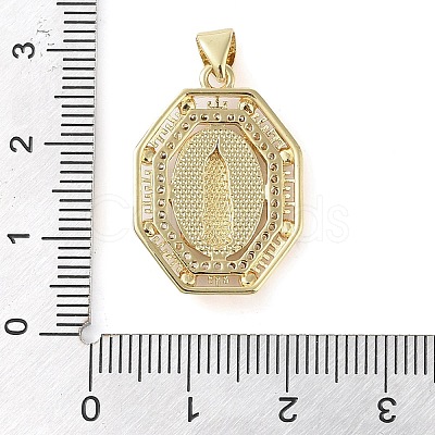 Brass Micro Pave Clear Cubic Zirconia Pendants KK-Q813-16C-G-1