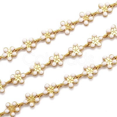Golden Brass Enamel Link Chains CHC-H103-08H-G-1