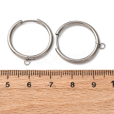 201 Stainless Steel Hoop Earring Findings STAS-D379-05A-P-1