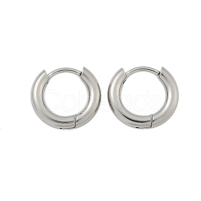 Tarnish Resistant 304 Stainless Steel Huggie Hoop Earrings X-EJEW-F111B-13mm-P-1