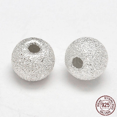 Round 925 Sterling Silver Textured Beads STER-F012-23B-1