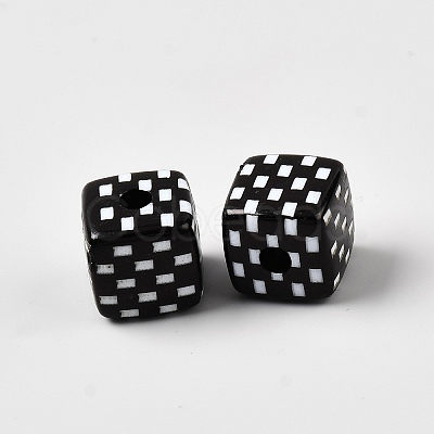 Opaque Acrylic Beads SACR-WH0008-25B-1