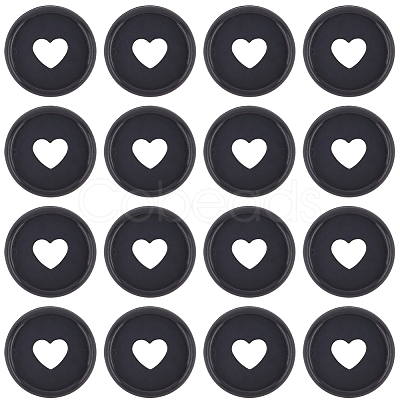 50Pcs Flat Round Heart Acrylic Loose Leaf Ring Round Binder Discs DIY-CP0012-14-1