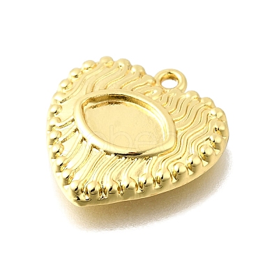Heart Brass Pendant Cabochon Settings KK-P306-06G-1