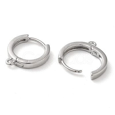 Brass Hoop Earrings Finding X-KK-H455-62P-1