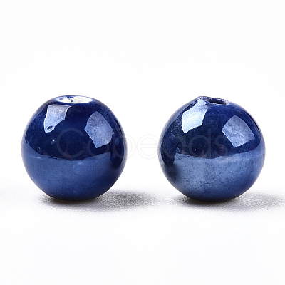 Glazed Porcelain Round Beads PORC-S489-8mm-05-1
