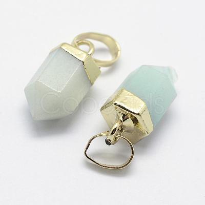 Natural Amazonite Pointed Charms G-G720-12-G02-1