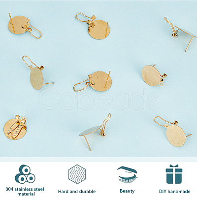 10Pcs 304 Stainless Steel Stud Earring Findings STAS-SP0001-88A-G-1