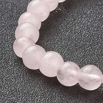 Natural Rose Quartz Beaded Stretch Bracelets BJEW-D446-B-11-1