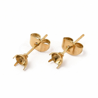 304 Stainless Steel Stud Earring Finding STAS-C071-03A-G-1