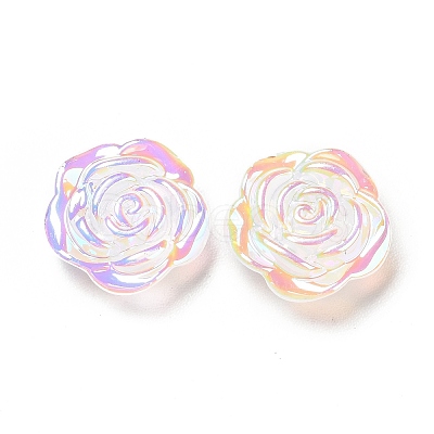 Opaque Acrylic Flower Cabochons MACR-C009-09-1