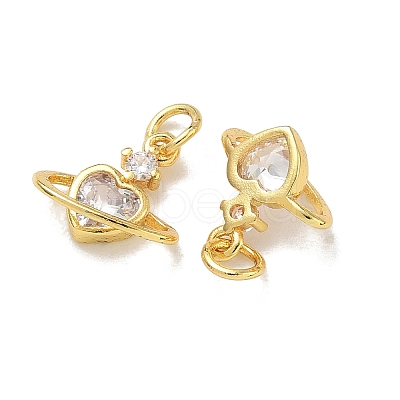 Brass Pave Clear Cubic Zirconia Charms CU-CBA6E4E-19G-D-1