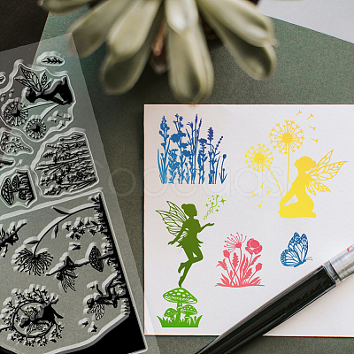 Flower PVC Stamps DIY-WH0582-0038-1