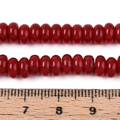 Opaque Solid Color Glass Beads Strands GLAA-ZX008-6mm-18O-1