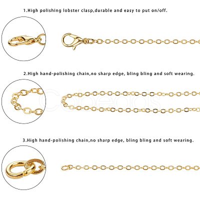 Brass Cable Chains Necklace Making MAK-PH0004-15-1