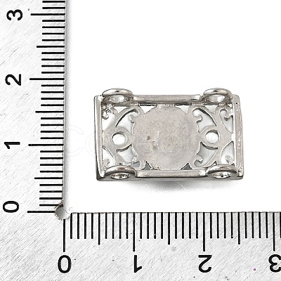 Brass Crystal Rhinestone Rectangle with Flower Multi-Strands Links KK-P306-21P-1