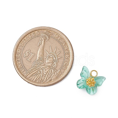 Electroplate Glass Beads Charms PALLOY-JF03107-01-1