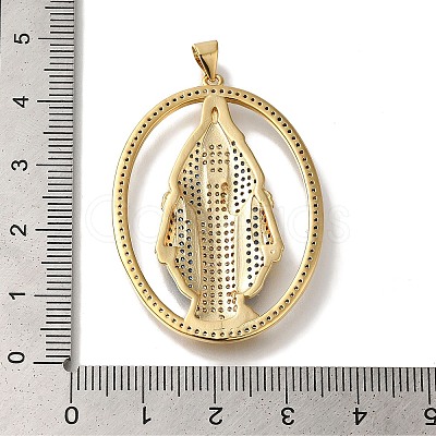 Rack Plating Brass Micro Pave Cubic Zirconia Pendants X-KK-U019-25G-1