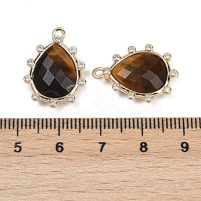 Natural Tiger Eye Faceted Pendants G-K347-06G-01-1
