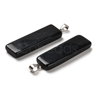 Natural Black Agate Dyed & Heated Pendants G-H289-05P-02-1