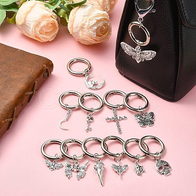 24Pcs 12 Styles Skull Alloy Shoes Charms HJEW-CJ00043-1