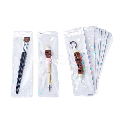 50Pcs Rectangle Glitter Holographic Plastic Yin-yang Zip Top Gift Bags OPP-TADJ0001-07B-1