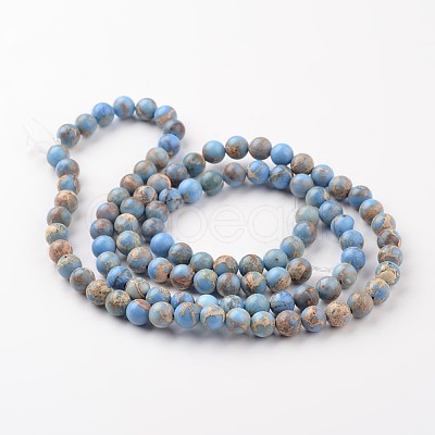 Natural Imperial Jasper Beads Strands X-G-I122-8mm-13-1