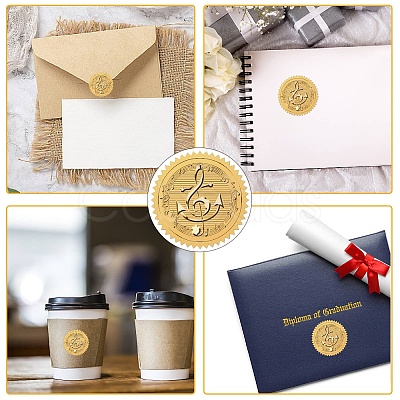 Plastic Self Adhesive Gold Foil Embossed Stickers DIY-WH0575-042-1