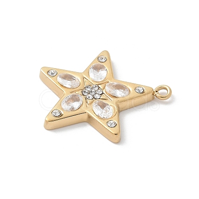 304 Stainless Steel Rhinestone Pendants STAS-Z122-51G-01-1