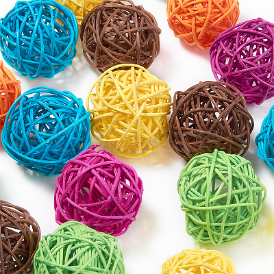 Wicker Rattan Balls AJEW-GF0001-10-1