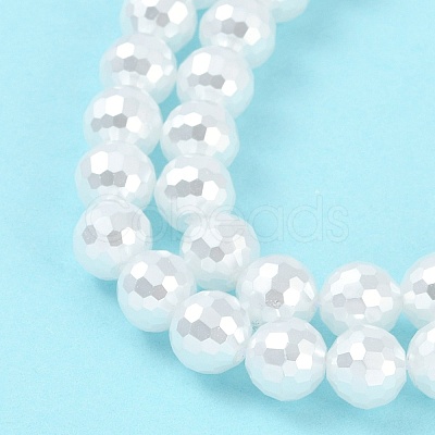 Electroplated Glass Pearl Beads Strands BSHE-C007-A01-01-1-1